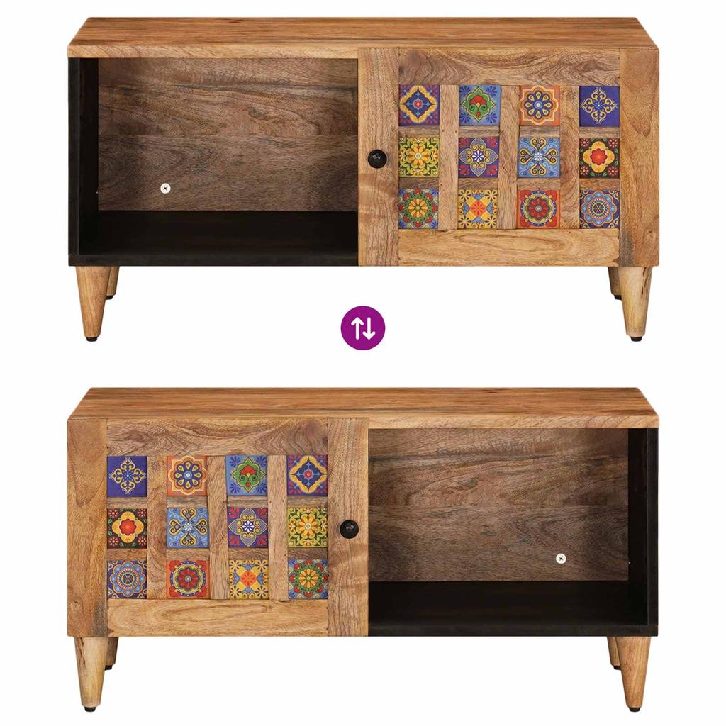 Coffee Table Natural 80 X 50 X 40 Cm Solid Mango Wood