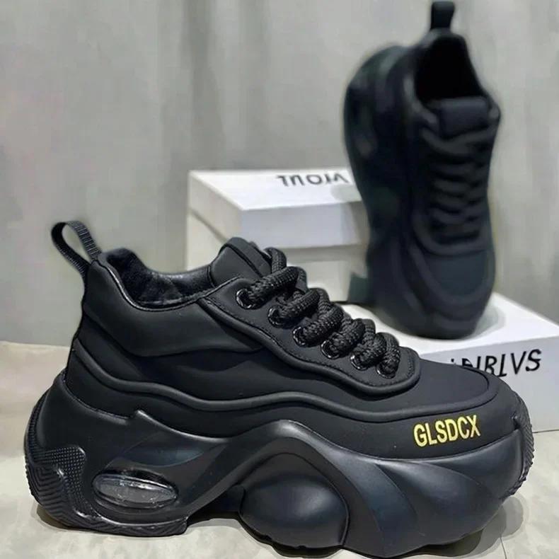 

Мужская обувь дизайнерского стиля 2025 года для улицы, удобные мужские кроссовки на толстой платформе, модная повседневная обувь на платформе, новые кроссовки, теннис 41 чёрный