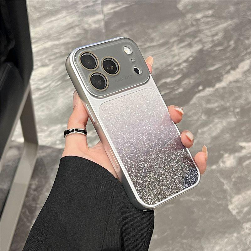 Applicable iPhone17Pro max mobile phone case large window starry sky glitter gradual change Apple 16 anti-drop protective case