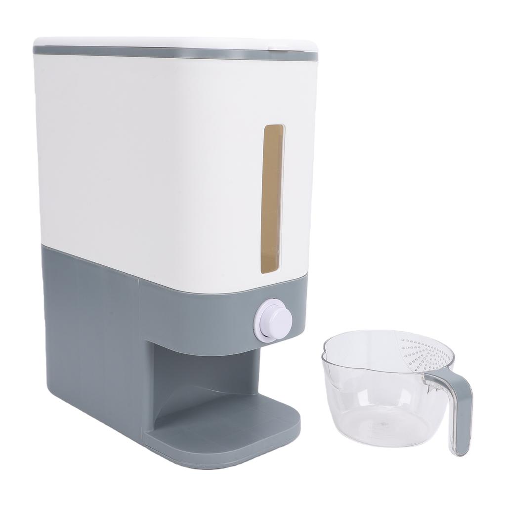 Rice Container 12kg Automatic Rice Dispenser One Button Portion Control Airtight Storage PP Kitchen Container for