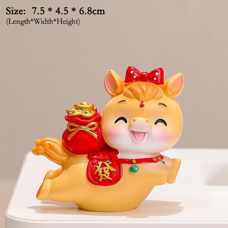 2026 Cute Year Of The Horse Ornament Lucky New Year Horse Toy DIY Desktop Decoration Car Ornament Pony Decor New Year Gift