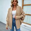 Autumn and Winter New Women's Knitted Sweater Solid Color Bat Sleeve European and American Sweater Cardigan Jacket Women