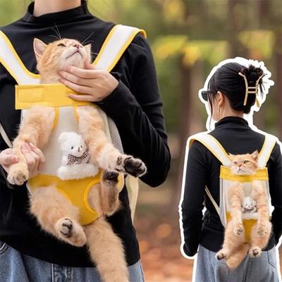 Pet Carrier Backpack, Adjustable Pet Front Cat Dog Carrier Backpack Travel Bag, Legs Out, Easy-Fit for Traveling Hiking Camping for Small Medium