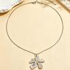 18K Gold Plated Stainless Steel Flower Pendant Necklace - Elegant Resort Style Clavicle Chain
