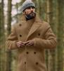 Manteau en laine mi-long pour homme style britannique - Vêtement d'extérieur à manches longues Automne/Hiver