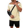 Men's Plaid Printed Recovery Shirt Away Short Sleeve Full Open Front Side Design Adaptive Top