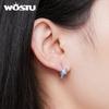 WOSTU 925 Sterling Silver Blue Turtle Hoop Earrings Shiny Zircon Ear Buckles Fine Jewelry For Women Vacation Party Summer Gift