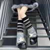 Knitted Leg Warmers Keep Warm Gothic Y2K Stockings Harajuku Boot Cuffs Cover Stockings  Gift