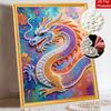 DIY Pearl Gem Colorful Dragon Shining Bead Craft Art Home Wall Ornament Simple Unframed Room Decoration Art Modern Gift For Living Room Decor