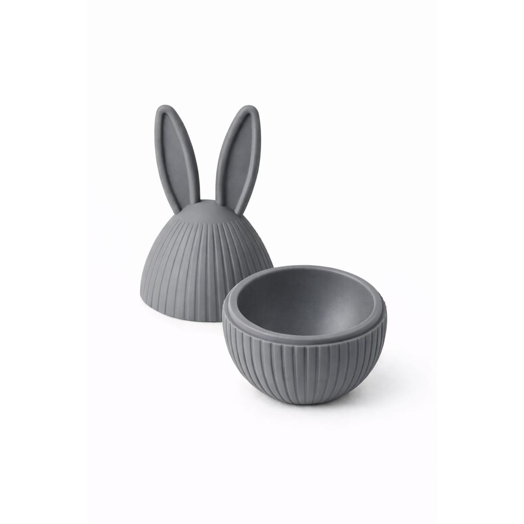 Easter egg with rabbit ears, gray, decorative container
