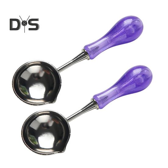 

2 шт. ложка для печати воска, ложка для плавления воска, термостойкий винтажный конверт, сделай сам, поделка, приглашения на свадьбу, ложка для подогрева печати воска фиолетовый