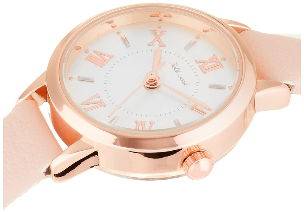Fieldwork Analog Patre Pink Gold with Leather Pink Women's Watch, Strap, JN002-3,