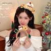 Cute Christmas Snowman & Reindeer Antler Plush Headband with Hair Clip for Women