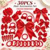 30Pcs/Set Bowknot Bow Hair Clips No Hurt Hair Girls Hair Accessories Set Gifts Hair Bows Set  Girls
