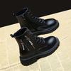 Short boots women's British Martin boots 2025 new winter velvet thick-soled thick-soled heeled versatile side zipper spring and autumn single boots