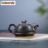 181ml Exquisite Yixing Purple Clay Teapots Hand-carved plinth Scoop Pot Raw Ore Purple Mud Kettle Zisha Teaset Drinkware Gift
