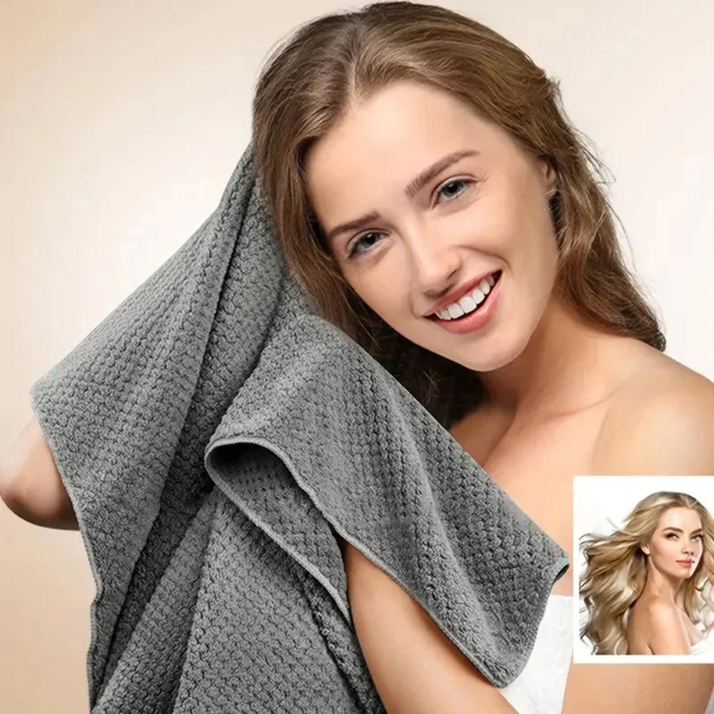 Toalha de cabelo em microfibra extra grande ultra absorvente com fecho de elástico, toalha de cabelo de secagem rápida tipo turbante