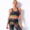 Digital Printed Color Floral Stripe Breathable Yoga Bra Women's Sports Running Fitness Wear