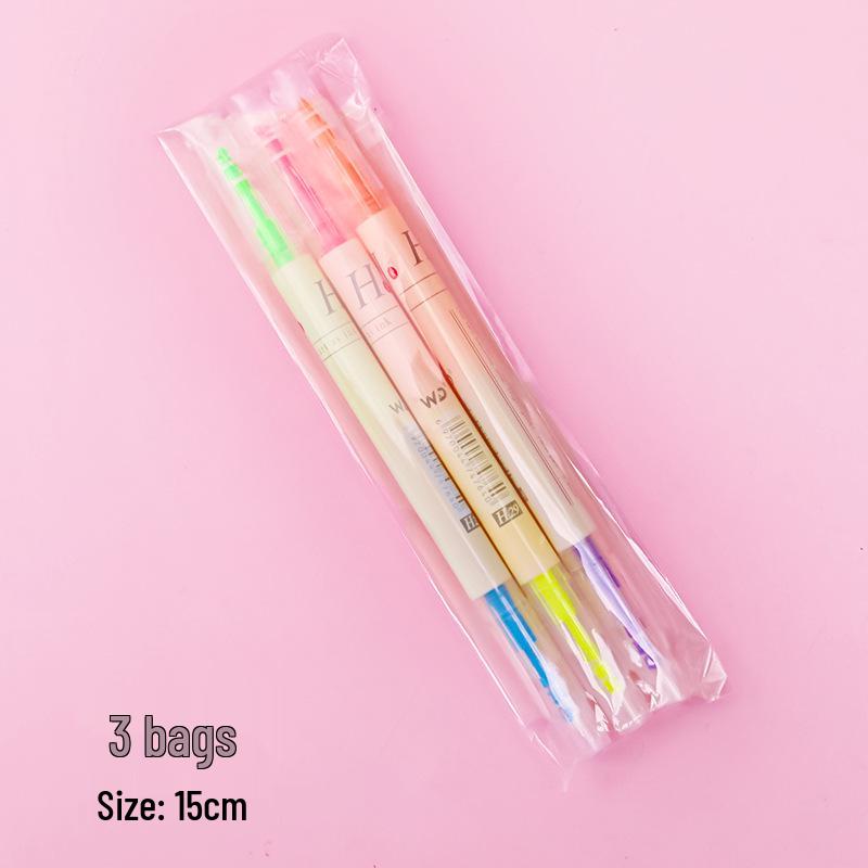 Dual-Tip Highlighter Set for Planners - Student Colored Outline Marker Pens Chisel tip