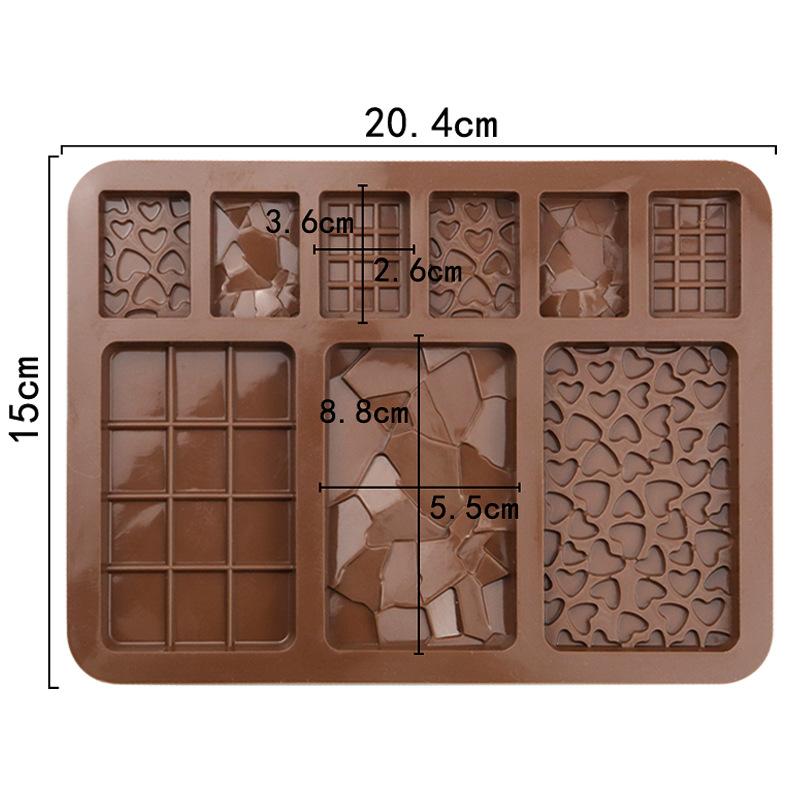 9 Cavity Decomposition Chocolate Mold Food Grade Non-Stick Waffle Chocolate Mold