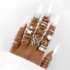 Set di 12 Anelli a Forma di Cuore Colore Oro per Donna Moda Zirconia Cubica Stella Geometrici Anelli da Dito Femminili Semplici alla Moda Gioielli Regali