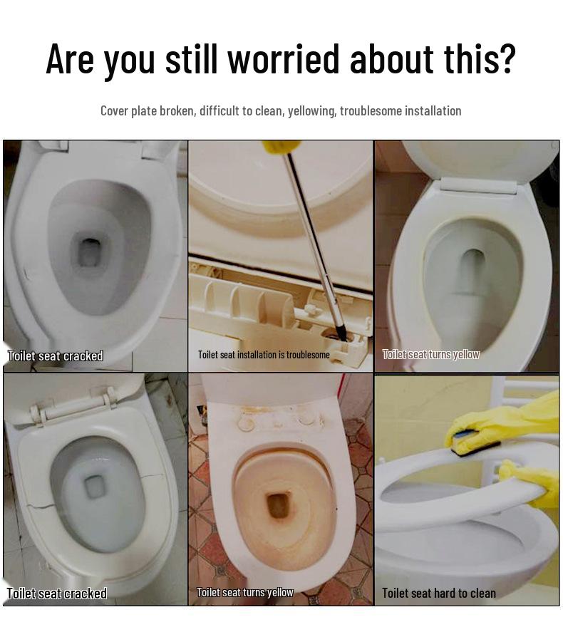 Universal Thickened One-Click Toilet Seat Cover for Household Flush Toilets