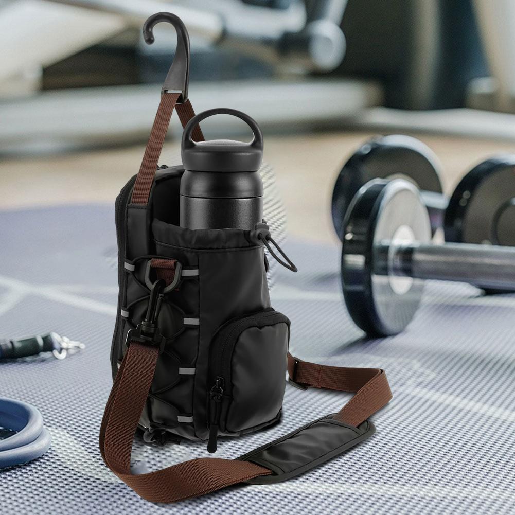 Magnetic Gym Chest Pouch with Bottle Holder Gym Crossbody Bag Gym Bottle Carrier Bag for Gym Sports Travel Carry-on Items