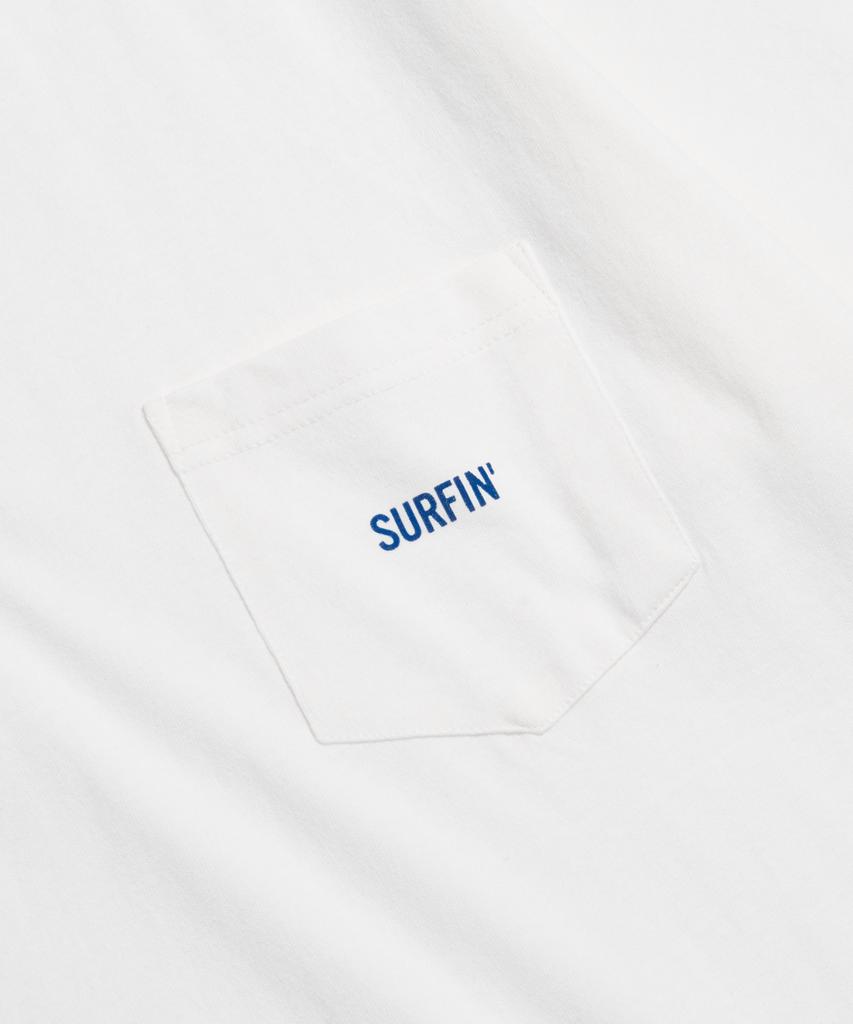 ESPIONAGE (Standard Fit) Surfin Pocket Tee Off White