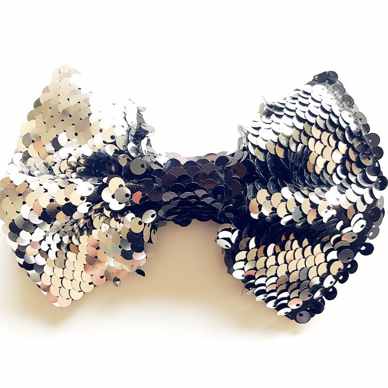 1 PC Big Bow Hair Clip For Girl Colorful Pink Green Sequin Bow Knot Hair Bow With Clip Alloy HairPin Barrettes Hair Accessories