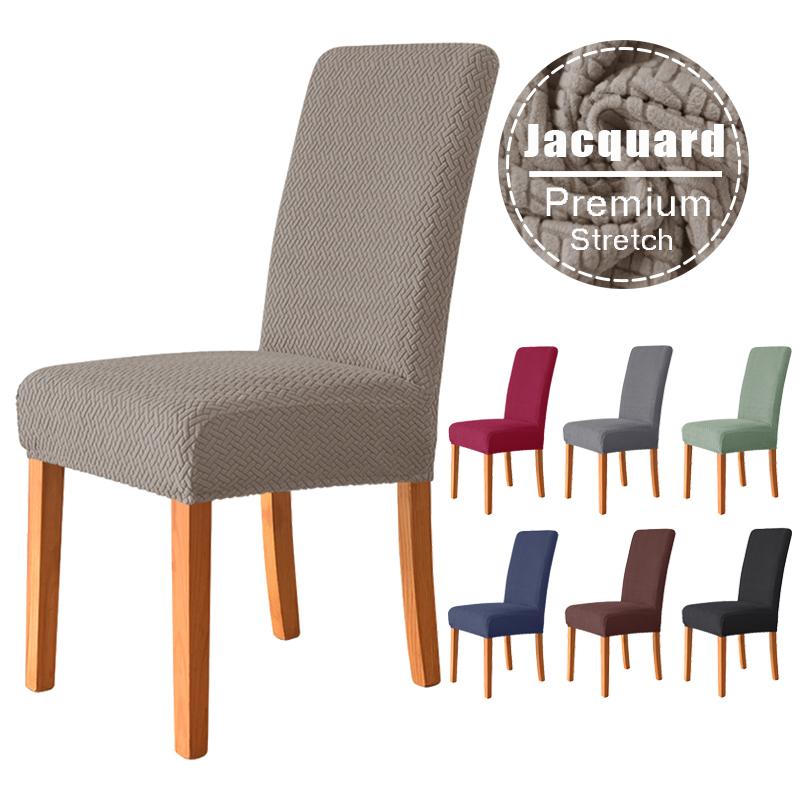 

Жаккардовые эластичные чехлы на обеденные стулья из спандекса, защитный чехол, растягивающийся чехол для кухонного стула, сиденья для отеля, банкета
