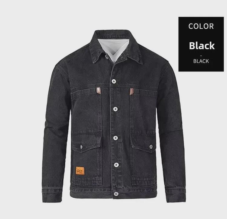 Men's Trendy Loose-Fit Denim Workwear Jacket - Spring/Autumn Collection