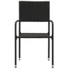 3 Piece Garden Dining Set Poly Rattan Black
