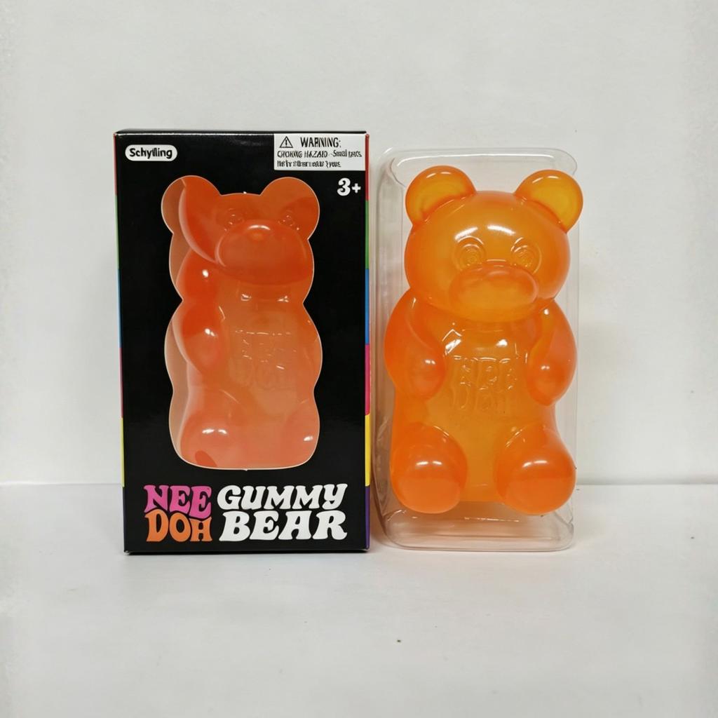 NeeDoh Orsetto Gommoso Giocattolo Morbido Sollievo dallo Stress Sensoriale Fidget Giocattolo da Spremere per Bambini e Adulti Non Tossico Sollievo dall'Ansia Giocattolo da Scrivania