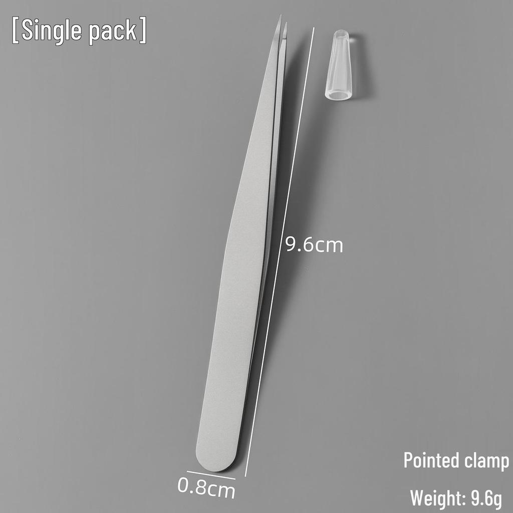 Frosted 96 Stainless Steel Eyebrow & Eyelash Tweezers for Shaping & Hair Removal - Slanted, Flat, and Pointed Tips