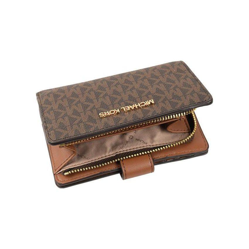 Michael Kors Logo PVC Leather Wallet Women Wallet Brown D35F8GTVF2B-BROWN