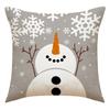 New Linen Cartoon Snowman Pillow Cover Christmas Decorative Sofa Cushion Linen Breathable Cushion Printed Cushion
