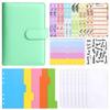 A6 Macaron PU Leather Zipper Budget Notebook with Detachable Loose-Leaf Pages