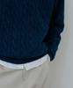 BLANKROOM Wool Cable Knit_Melange Navy