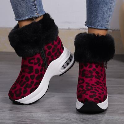 Winter Women Warm Sneaker Female Casual Push Lined Side Zipper Short Boots Ankle Snow Boots for Ladies Platform Wedge Boots