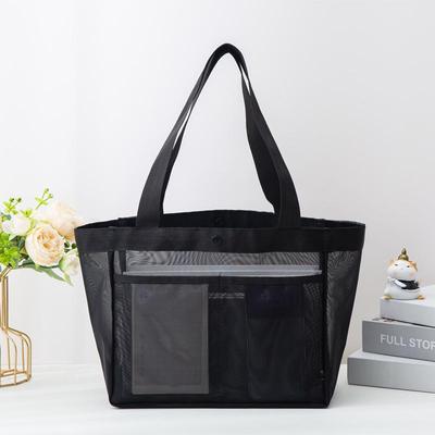 Large Capacity Nylon Mesh Tote Bag - Portable Single Shoulder Beach and Shopping Bag