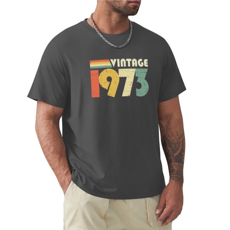 

Vintage 1973, 50th Birthday Gift Distressed Design T-Shirt tees graphic t shirt men workout shirt 4XL