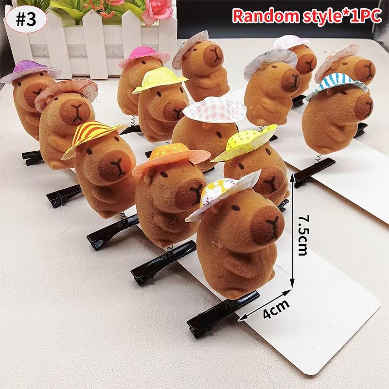 10-100PCS Cartoon Funny Capybara Hairpin 3D Kapibala Plush Hair Pins Cute Animal Headwear Hair Accessories Party Favor Gifts