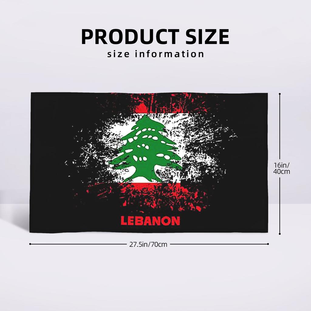 Lebanon Watercolor Lebanon Flag Lebanese Outfit Soft Face Towel Quick Dry Pool Bath Cotton Towels Breathable