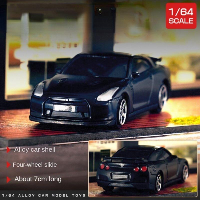 

1:64 Черная спортивная модель JDM GTR R35 Skyline, литая под давлением металлическая модель автомобиля BN