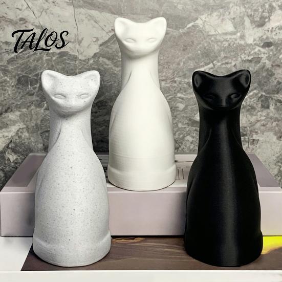 Seamless Cat Model 3D Printed Ornament, Minimalist Geometric Design, One-Piece One-piece Sculpture Durable Sculpture, for Home Office Bedroom