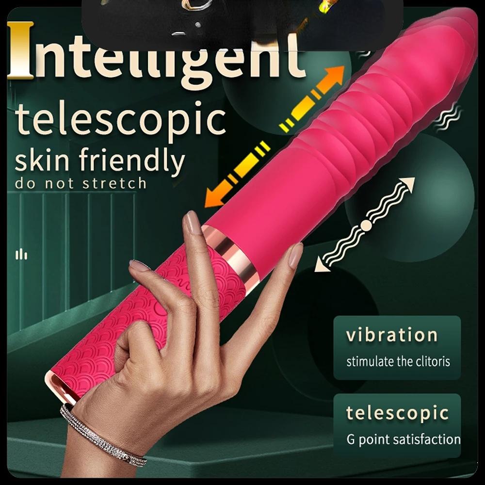 Mașină automată Dildo telescopic Vibrator Jucărie sexuală feminină Femei Masturbare vagină Penis G Spot Stimulator clitoris Maser