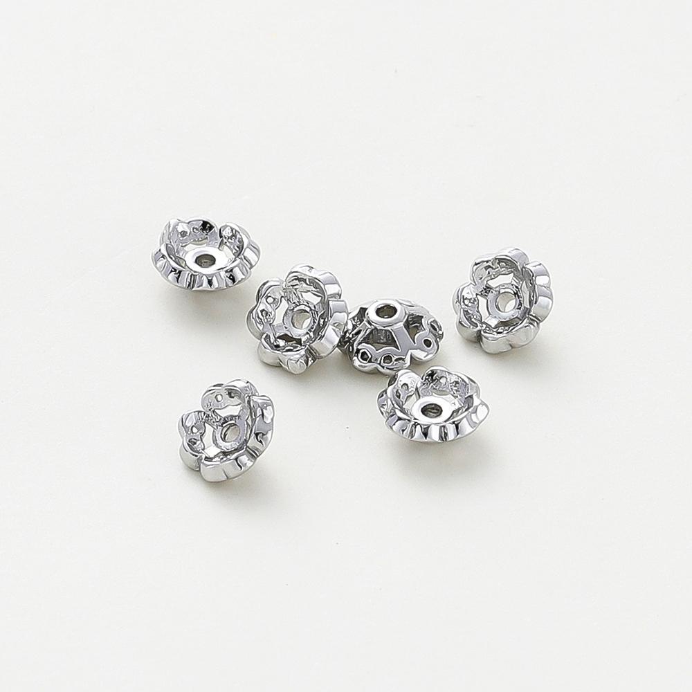 20pcs/lot 14K 18K Gold Color Tibetan Flower Beads Caps Tassel Loose Spacer Tray Beads For DIY Jewelry Making Accessories