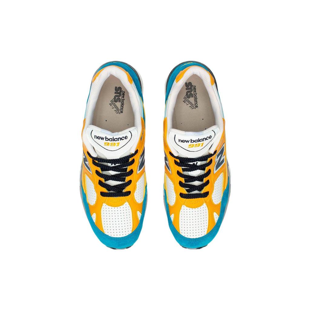 Sneakersnstuff X New Balance 991 Made In England Blue Yellow Men Sneakers Orange White Grey M991EF