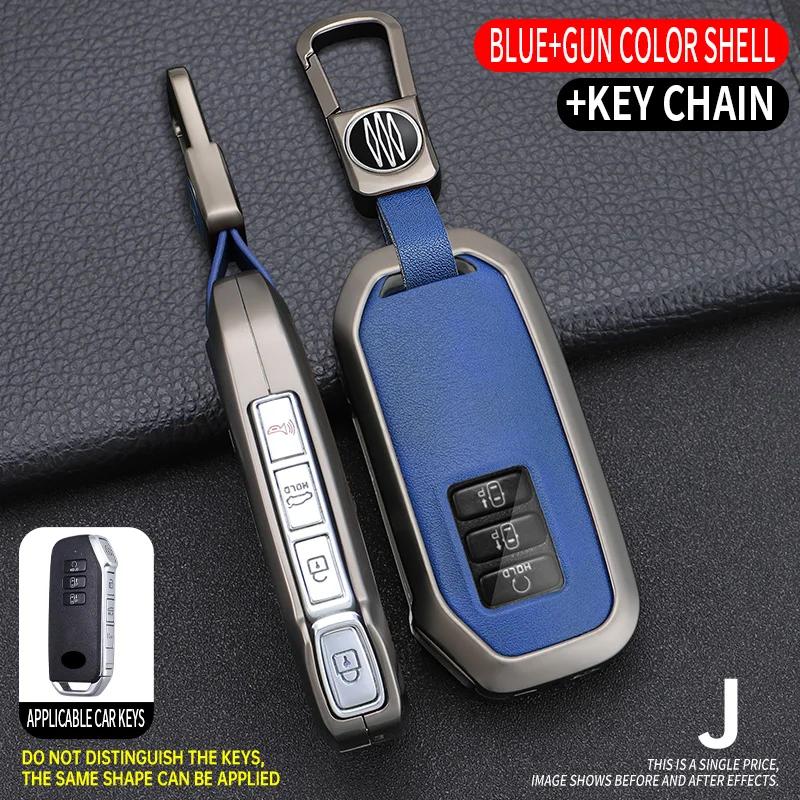 

Interior Mouldings 7 Buttons Zinc Alloy + Leather Car Key Case Cover for Kia 2024 Sportage 2023 Niro Hybrid 2021 Sorento MQ4 202