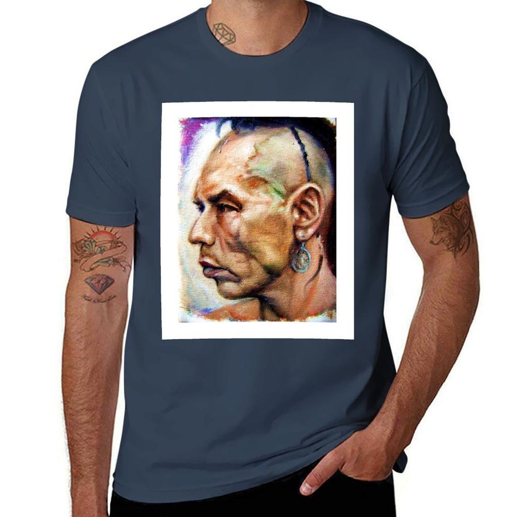 T-shirt Wes Studi en Magua dans Le Dernier des Mohicans Simple Couleur Unie Col Rond